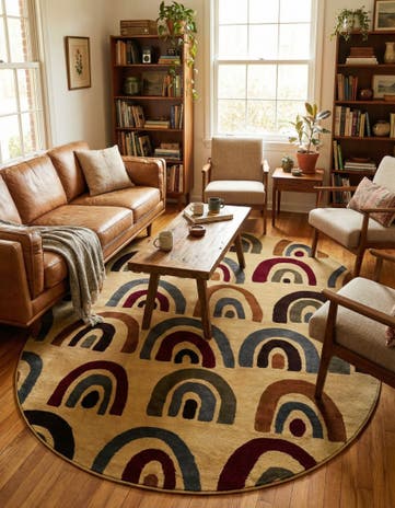 Cream Cafe Oval Rug