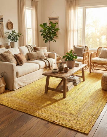 9' x 12' 2 Handmade Braided Chindi Rug
