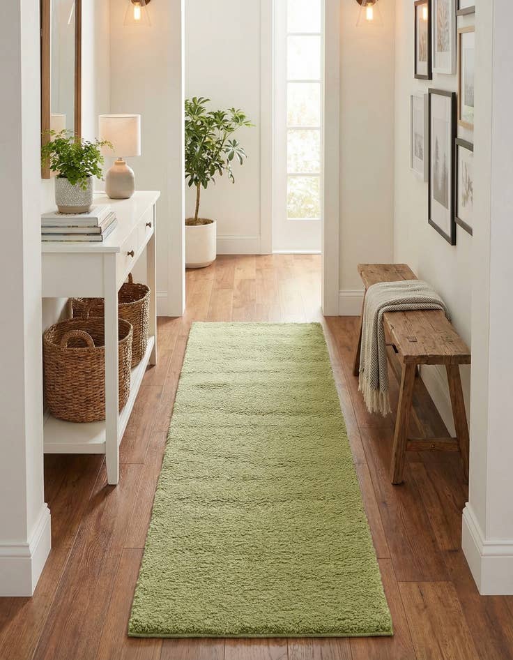 Detail image of 2' 2 x 6' 9 Solid Frieze Runner Rug