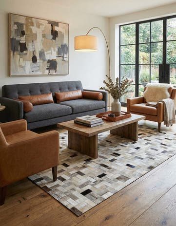 5' x 7' 11 Cowhide Stocks Rug
