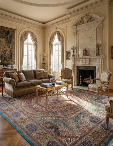 11' 3 x 16' 5 Ghom Silk Rug