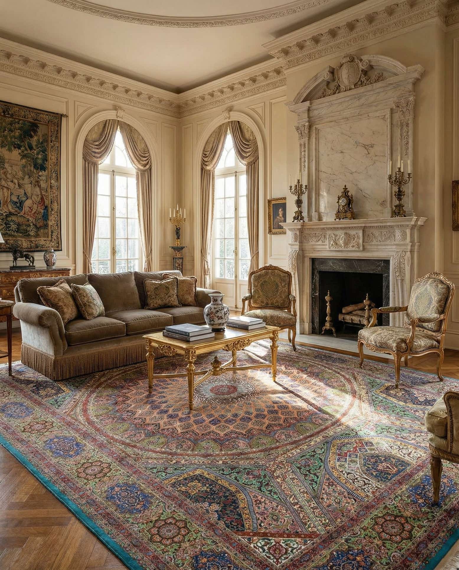 11' 3 x 16' 5 Ghom Silk Rug