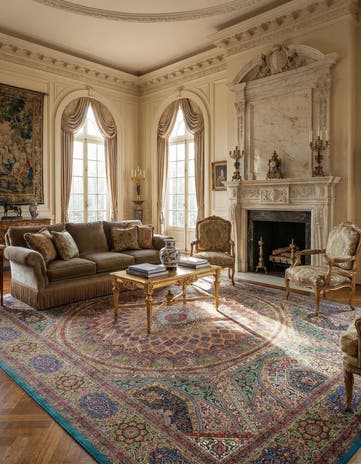 11' 3 x 16' 5 Ghom Silk Rug