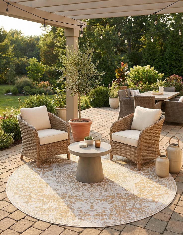 Detail image of 7' 10 x 10'  Washable Jill Zarin Dubai Indoor / Outdoor Oval Rug