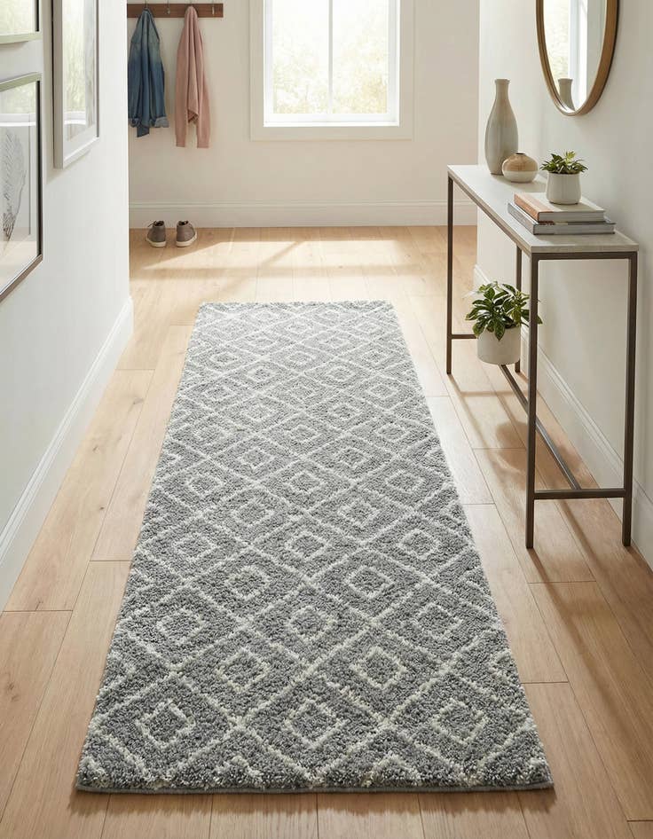 Detail image of 1' 9 x 10' 8 Trellis Shag Runner Rug