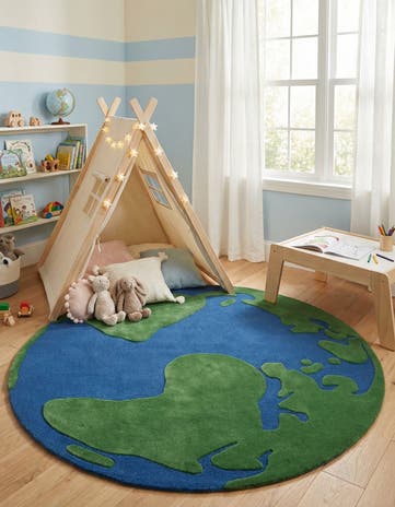 6' 1 x 6' 1 Playtime Kids Wool Freeform Rug