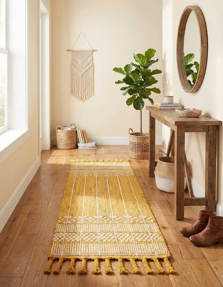 Detail image of 2' 2 x 8' 2 Easy-Clean Eco Bohemian Indoor / Outdoor Runner Rug