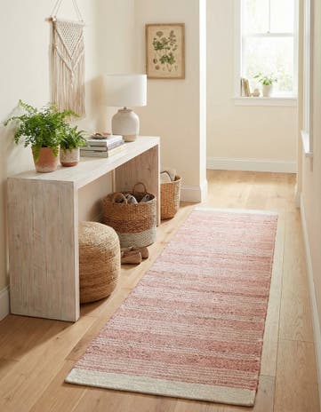 Blush Pink Hand Woven Lariat Runner Rug