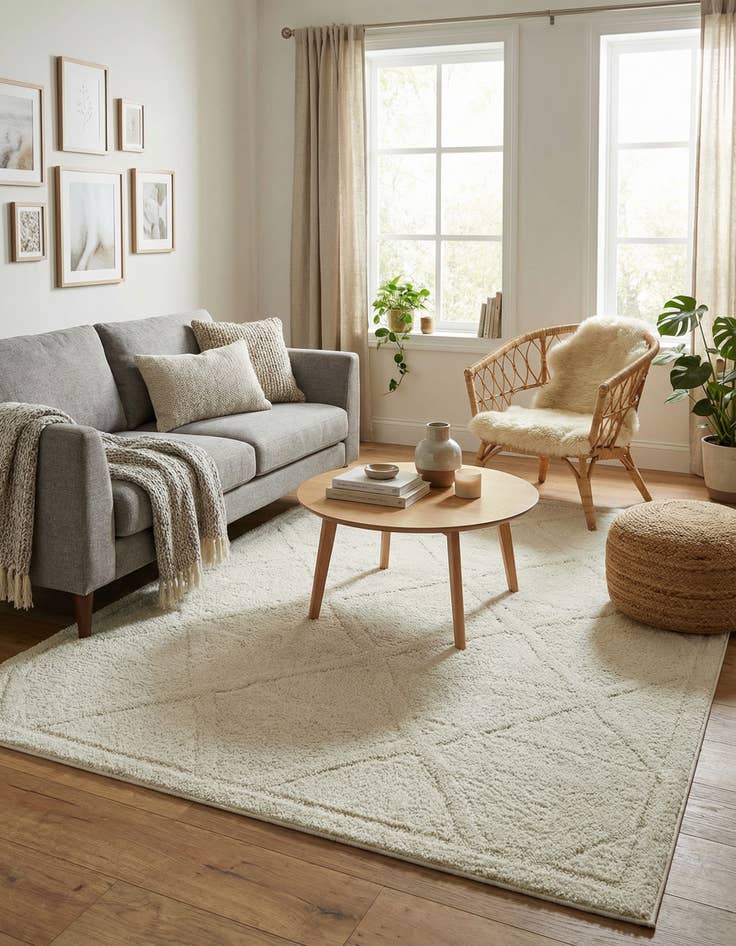 Detail image of  7' x 10' Lattice Shag Rug