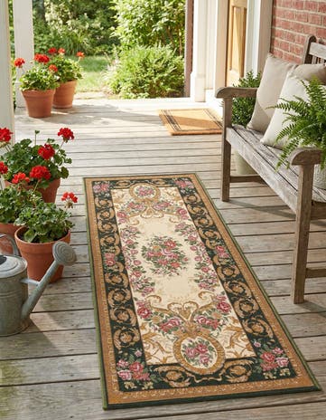 2' x 5' Easy-Clean Traditional Indoor / Outdoor Runner Rug