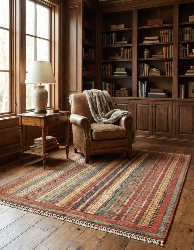 Detail image of  5' x 6' 6  Hand Knotted Ariana Ziegler Rug