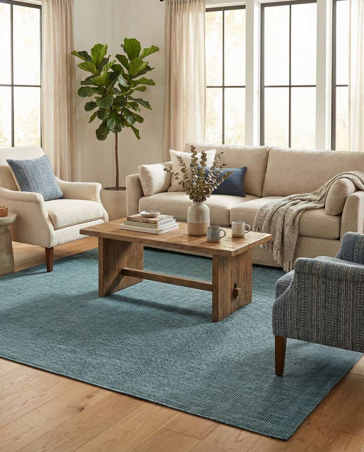 7' 10 x 7' 10 Easy-Clean Solid Indoor / Outdoor Square Rug