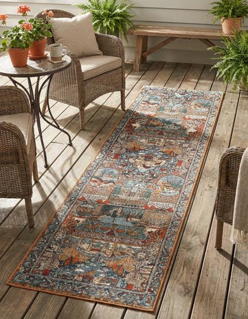2' 7 x 10' Easy-Clean Traditional Indoor / Outdoor Runner Rug