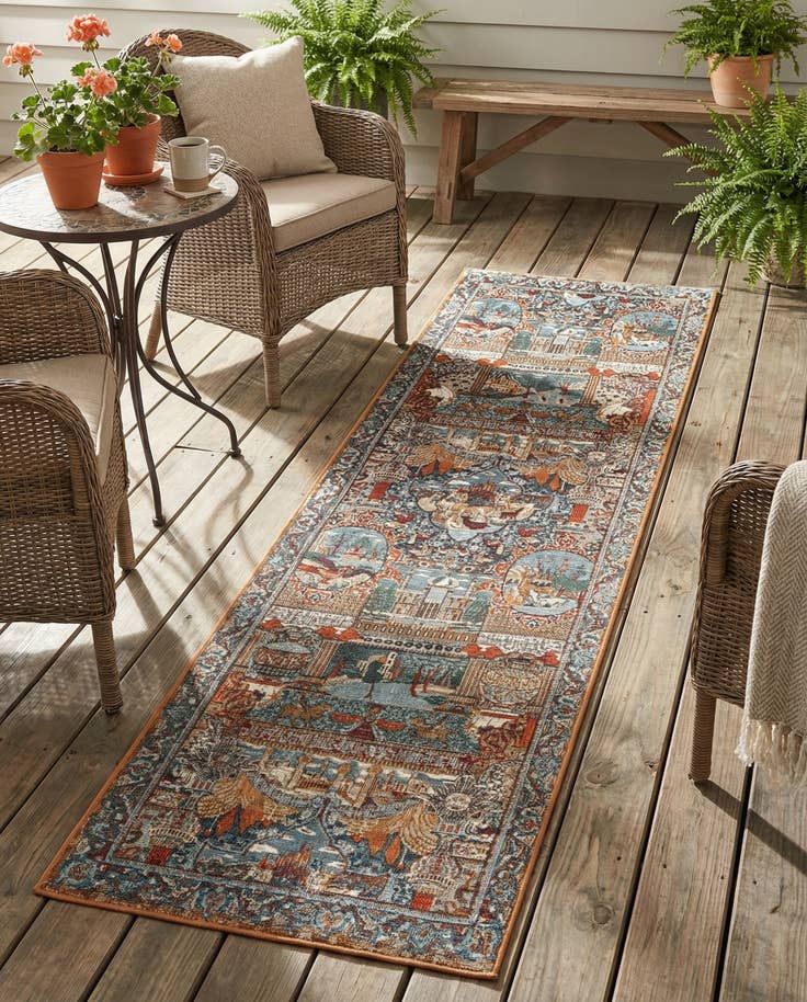 Detail image of 2' 7 x 10' Easy-Clean Traditional Indoor / Outdoor Runner Rug