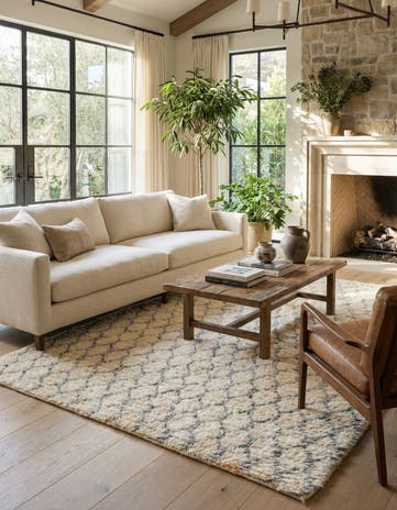 5' 3 x 7' 6 Hand Knotted Moroccan Wool Rug