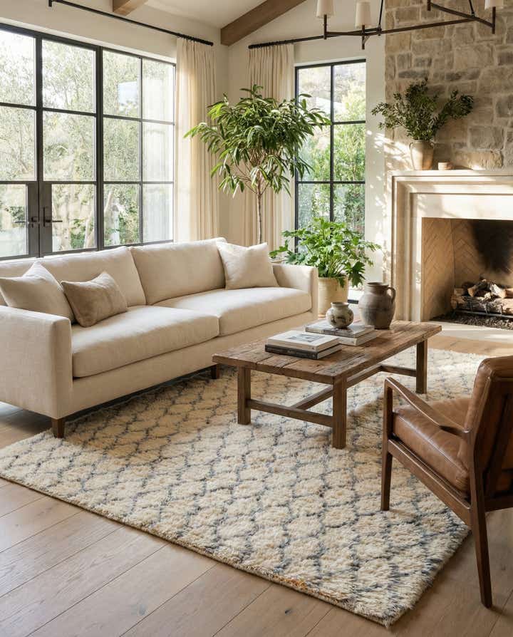 5' 3 x 7' 6 Hand Knotted Moroccan Wool Rug