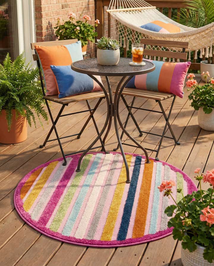 3' 3 x 3' 3 Easy-Clean Aruba Indoor / Outdoor Round Rug