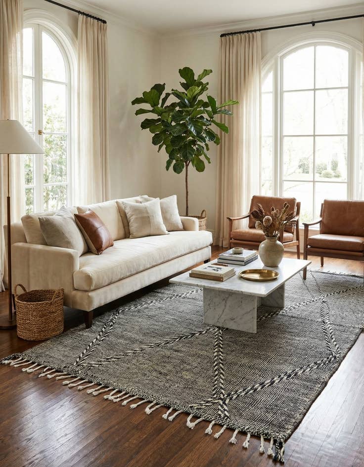 Detail image of 6' 5 x 10' 3  Hand Knotted Moroccan Wool Rug