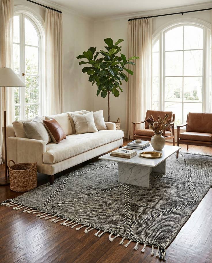 Detail image of 6' 5 x 10' 3 Hand Knotted Moroccan Wool Rug