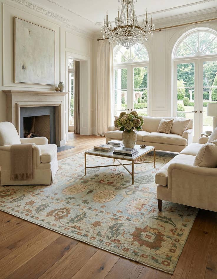 Detail image of 11' 10 x 16'  Hand Knotted Oushak Wool Rug