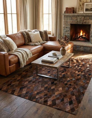 6' 7 x 9' 10 Cowhide Stocks Rug