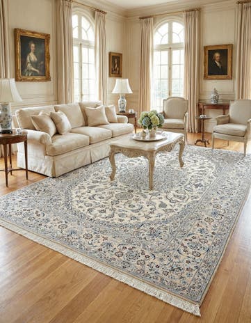6' 11 x 10' 2 Hand Knotted Nain Rug