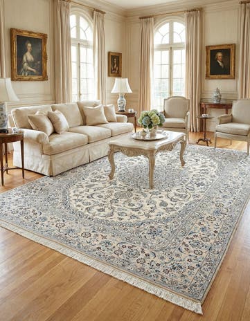 6' 11 x 10' 2 Hand Knotted Nain Rug