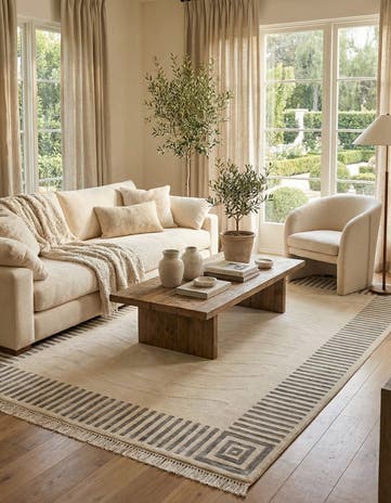 6' 7 x 9' 9 Hand Knotted Darya Wool Rug