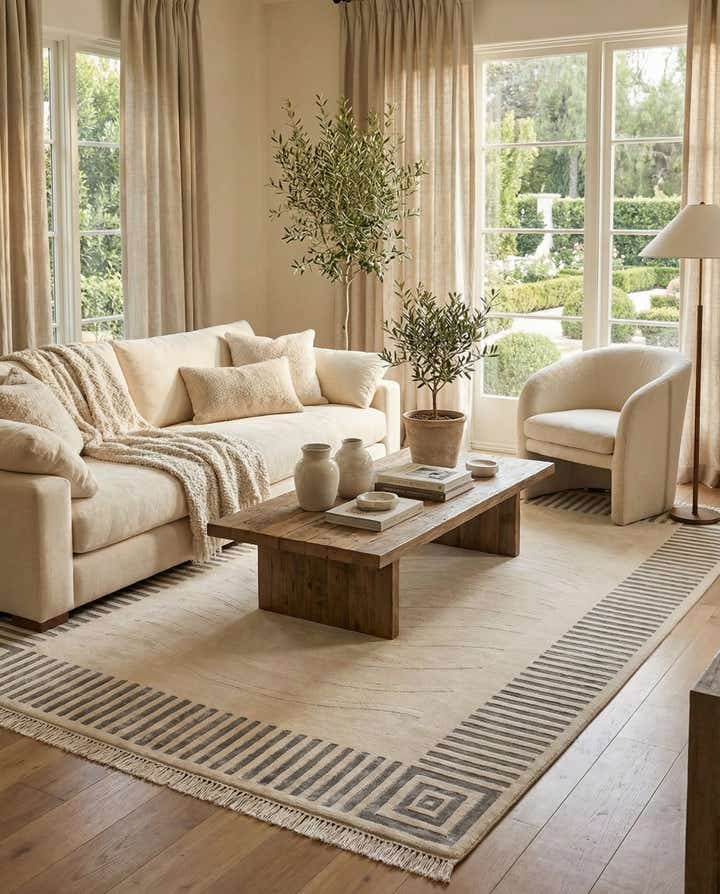 6' 7 x 9' 9 Hand Knotted Darya Wool Rug