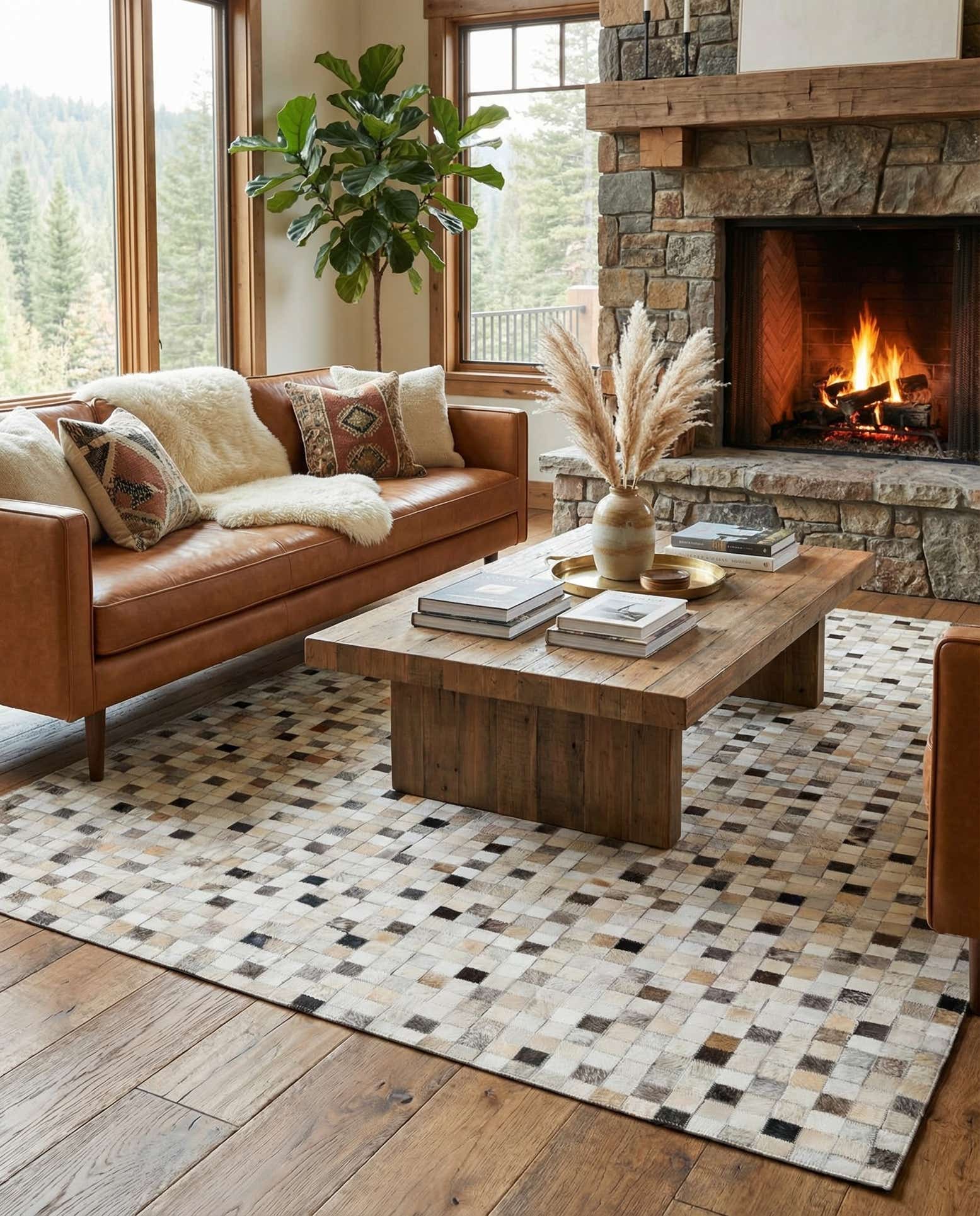 5' x 7' 11 Cowhide Stocks Rug
