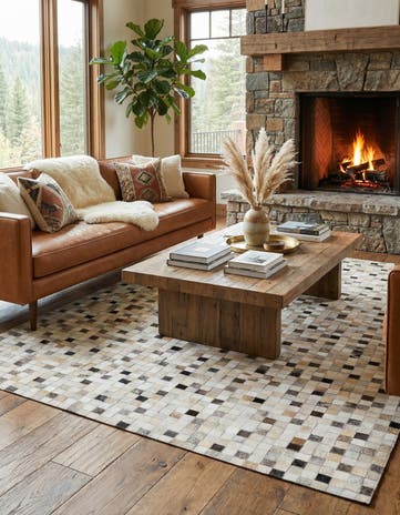 5' x 7' 11 Cowhide Stocks Rug