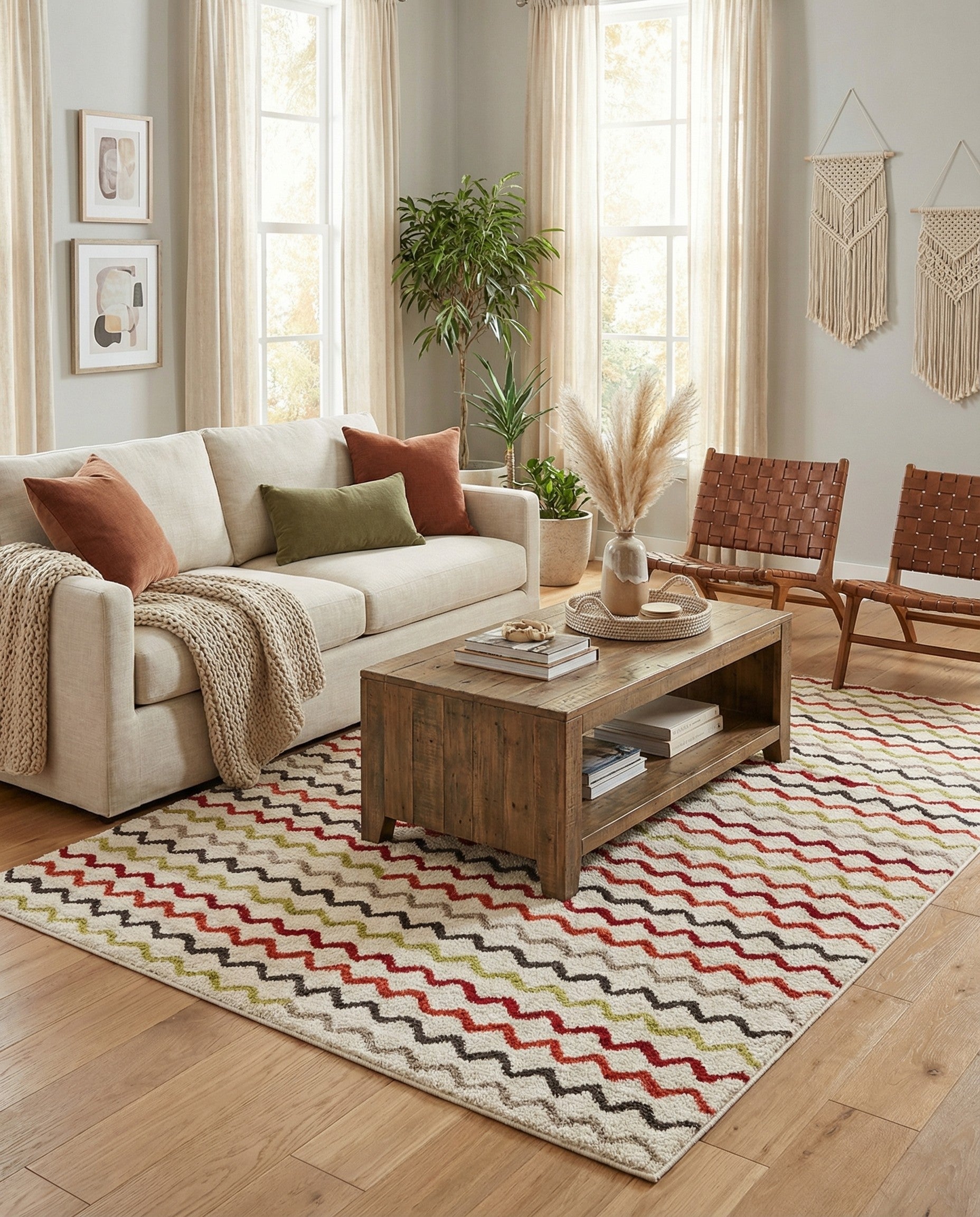  5' 3 x 7' 7 Multi-Tone Shag Rug