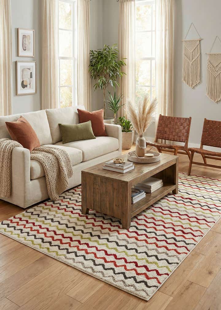 5' 3 x 7' 7 Multi-Tone Shag Rug