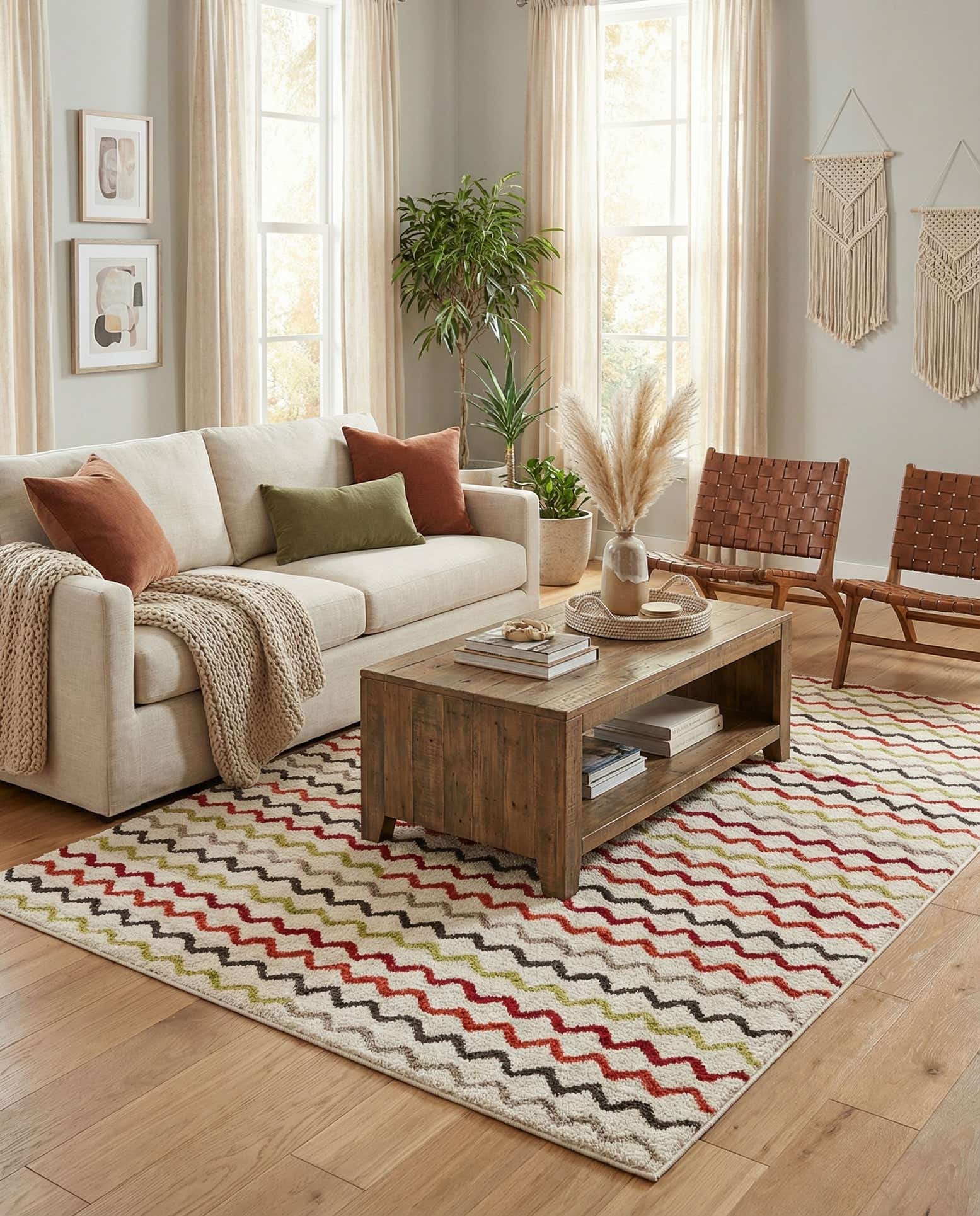 5' 3 x 7' 7 Multi-Tone Shag Rug