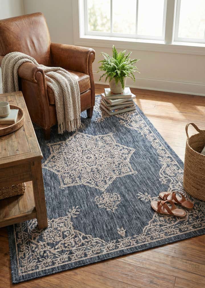 4' x 6' Easy-Clean Traditional Indoor / Outdoor Rug