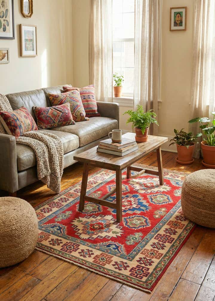 3' 3 x 4' 10 Hand Knotted Kazak Rug