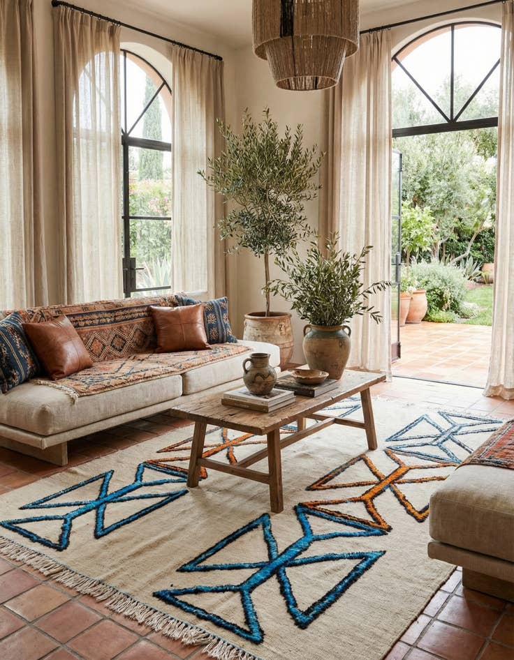 Detail image of 8' 3 x 11'  Hand Knotted Moroccan Wool Rug