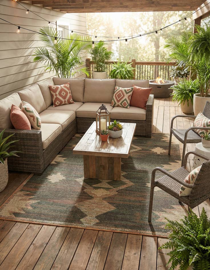 Detail image of 7' 10 x 10'  Washable Baja Indoor / Outdoor Rug