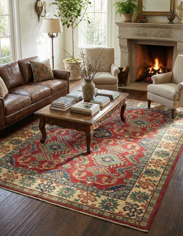 5' x 7' 3 Hand Knotted Kazak Rug