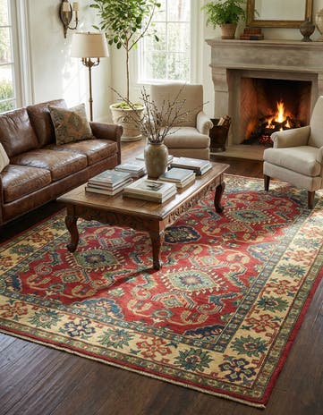 5' x 7' 3 Hand Knotted Kazak Rug