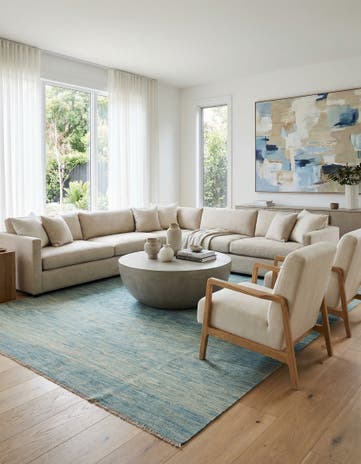 6' 4 x 9' 9 Hand Woven Kilim Modern Wool Rug