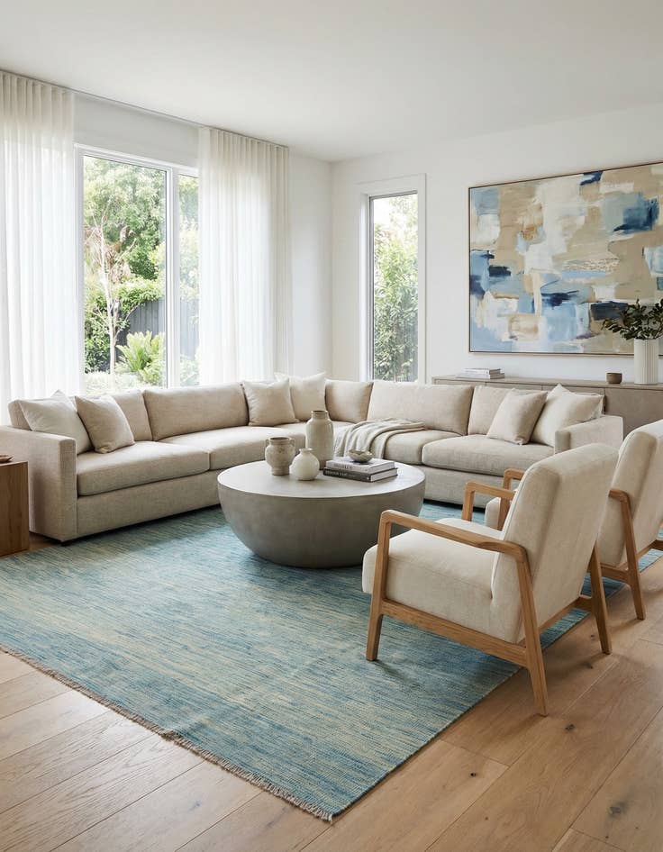 Detail image of 6' 4 x 9' 9  Hand Woven Kilim Modern Wool Rug