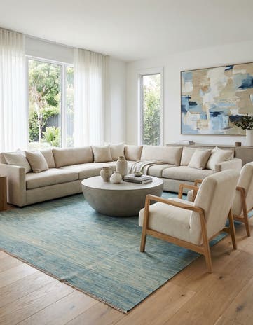 6' 4 x 9' 9 Hand Woven Kilim Modern Wool Rug