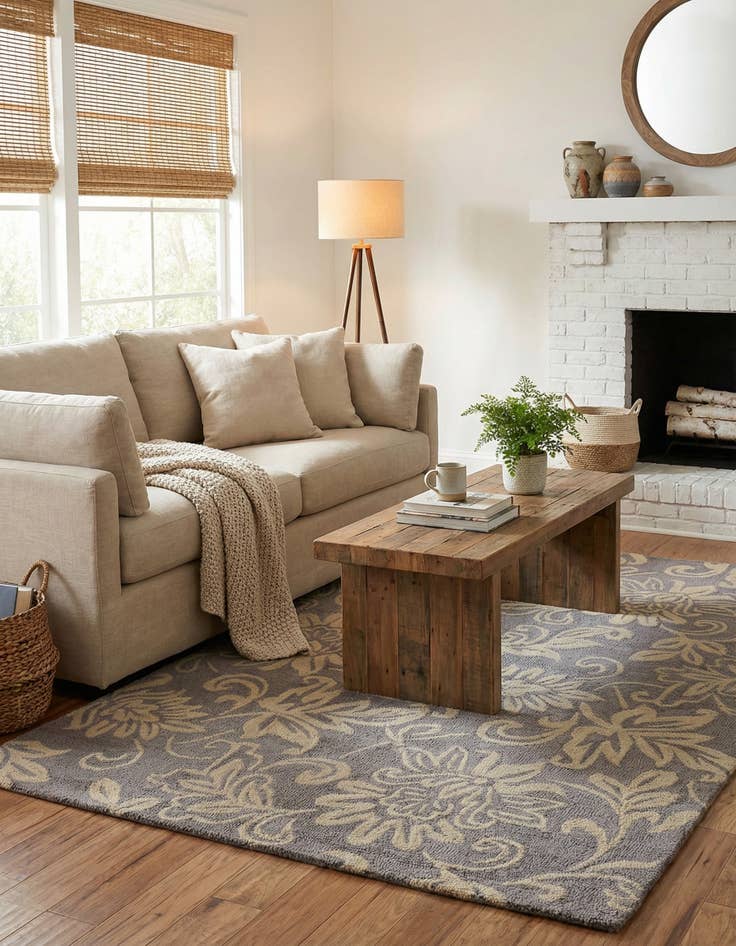 Detail image of 5' x 8' Agra Wool Rug