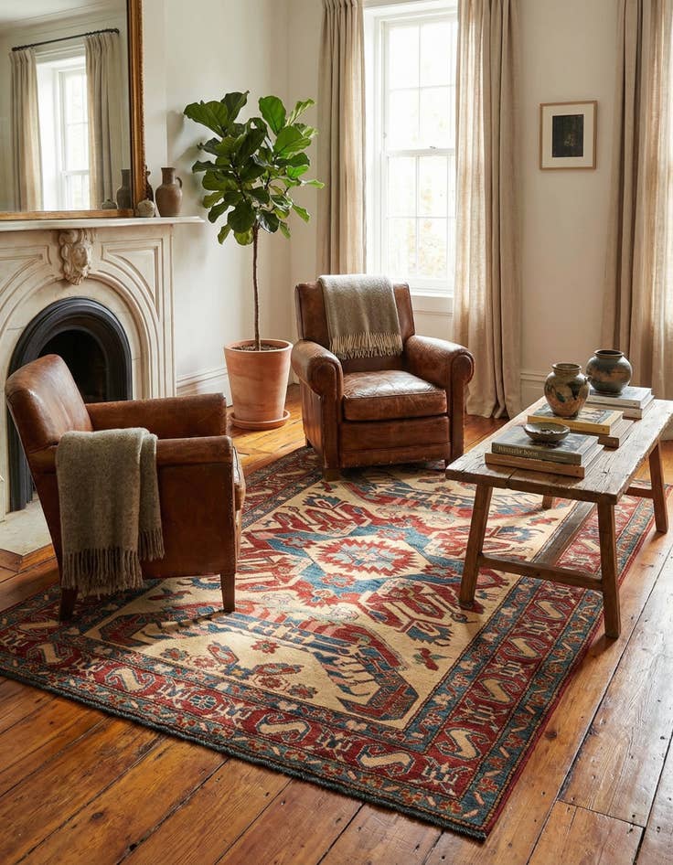 Detail image of 4' 11 x 6' 5  Hand Knotted Kazak Wool Rug