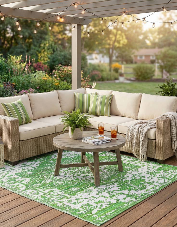 Detail image of  7' 10 x 10'  Washable Vista Breeze Indoor / Outdoor Rug