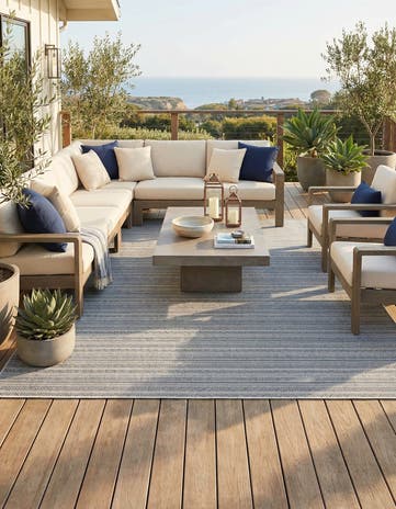 10' x 13' Easy-Clean Ribbon Indoor / Outdoor Rug