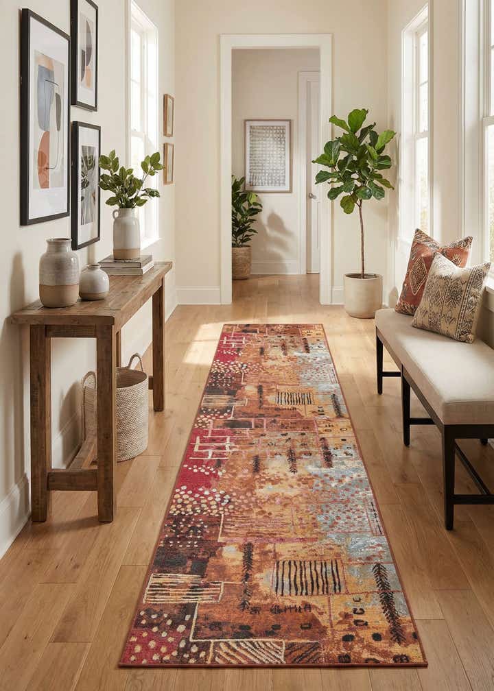 2' 7 x 10' Easy-Clean Modern Indoor / Outdoor Runner Rug