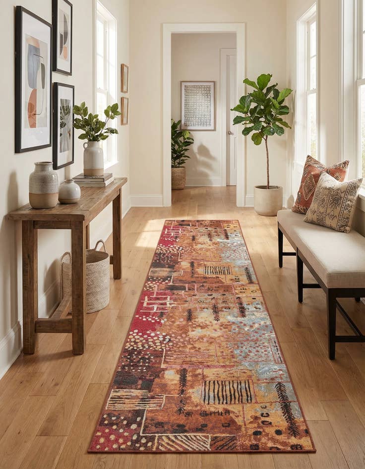 Detail image of 2' 7 x 10'  Washable Modern Indoor / Outdoor Runner Rug