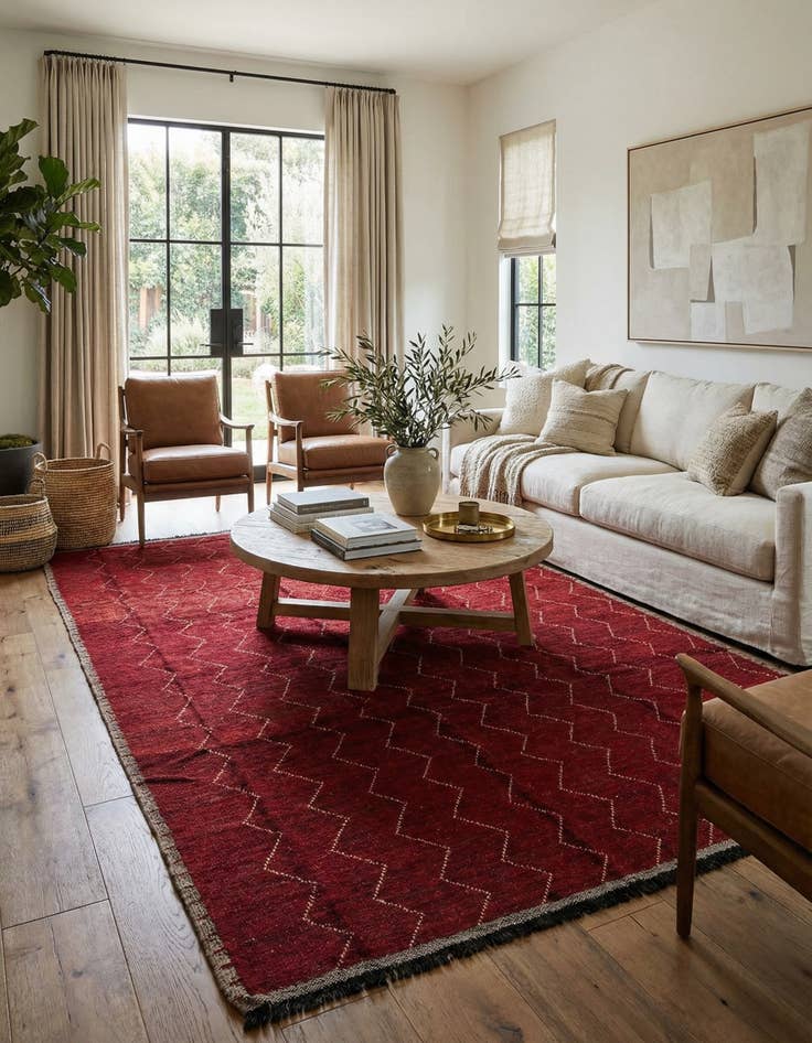 Detail image of 8' 10 x 13'  Hand Knotted Moroccan Wool Rug